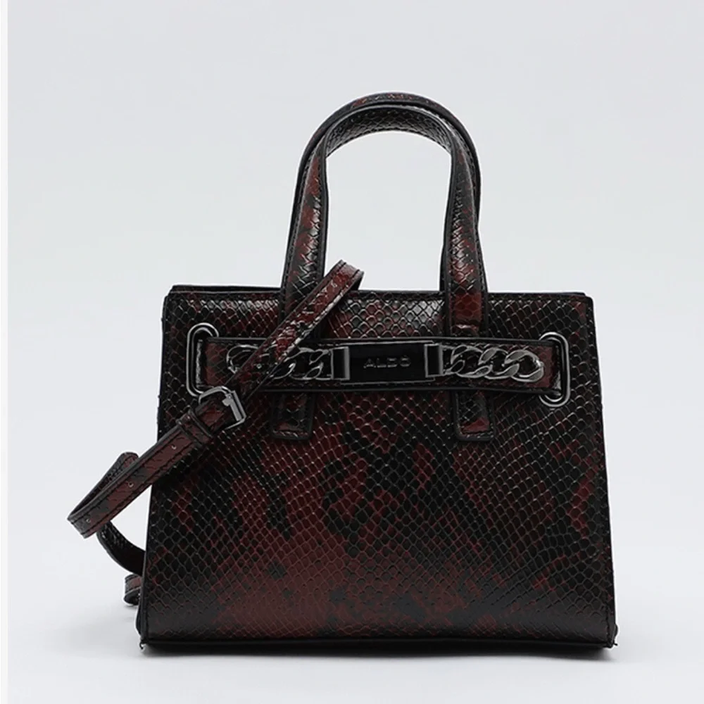 Aldo Burgundy and Black Satchel